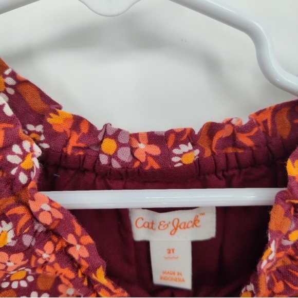 NAT 2T Cat & Jack Puff Sleeve Floral Lined Prairie Style Dress Boho CUTE TODDLER - Picture 4 of 4